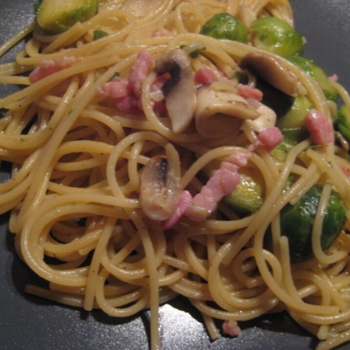 芽キャベツとベーコンのオイルパスタ レシピ 作り方 By Petitpoussin 楽天レシピ